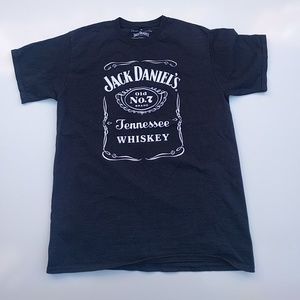 Mens black T-shirt with Jack Daniels logo